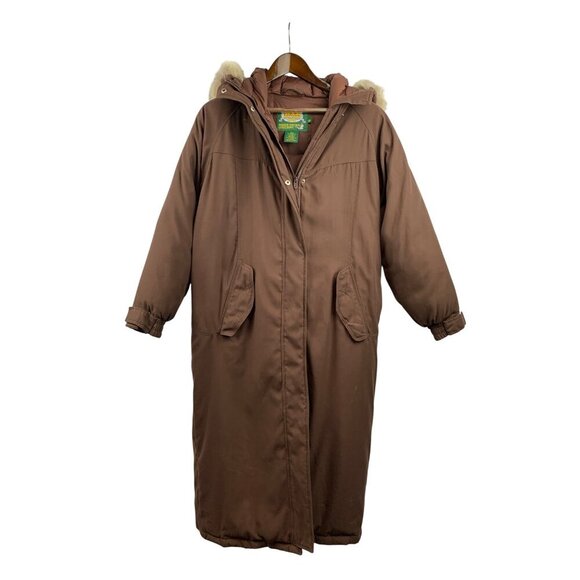 Women’s Cabela's Long Brown Trench Coat Size M - Picture 1 of 8